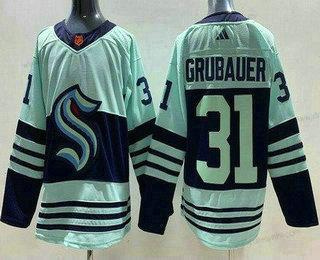 Seattle Kraken #31 Philipp Grubauer Zelená 2022 Obrácený Retro Autentické dres – Pánské