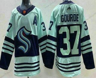 Seattle Kraken #37 Yanni Gourde Zelená 2022 Obrácený Retro Autentické dres – Pánské