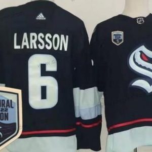 Seattle Kraken #6 Adam Larsson Námořnictvo 2021-22 Zahájení sezóny Autentické dres – Pánské