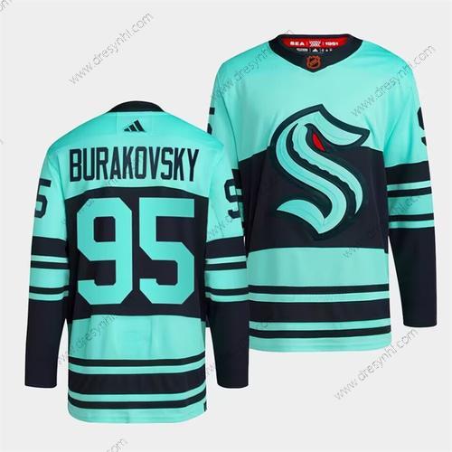 Seattle Kraken #95 Andre Burakovsky Ice Modrý 2022-23 Obrácený Retro Sešitý dres – Pánské