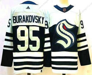 Seattle Kraken #95 Andre Burakovsky Modrý 2022 Obrácený Retro Sešitý dres – Pánské