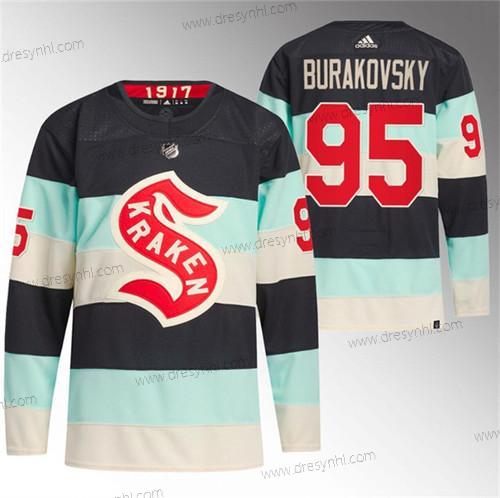 Seattle Kraken #95 Andre Burakovsky Modrý 2024 Zimní Klasický Primegreen Sešitý dres – Pánské