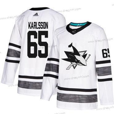 Sharks #65 Erik Karlsson Bílý Autentické 2019 All-Star Sešitý Hokejový dres – Pánské