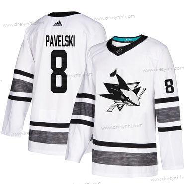 Sharks #8 Joe Pavelski Bílý Autentické 2019 All-Star Sešitý Hokejový dres – Pánské