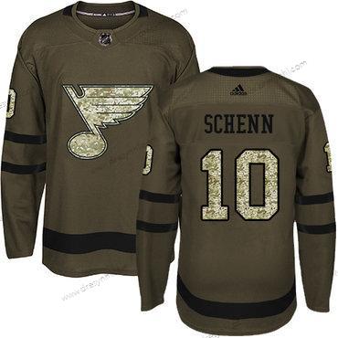 St. Louis Blues #10 Brayden Schenn Zelená Salute to Service Sešitý NHL dres – Juniorské