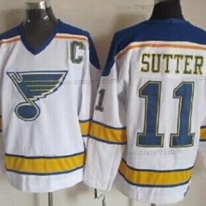 St. Louis Blues #11 Brian Sutter Bílý Retro CCM dres – Pánské