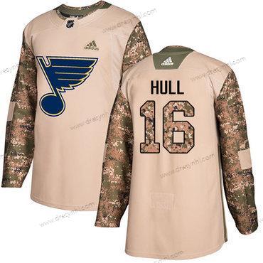 St. Louis Blues #16 Brett Hull Camo Autentické 2017 Veterans Day Sešitý NHL dres – Juniorské