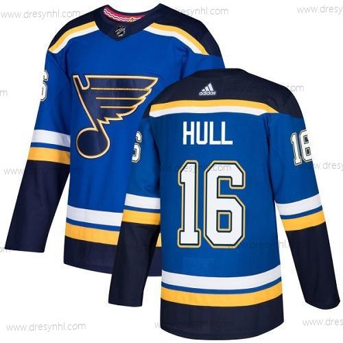 St. Louis Blues #16 Brett Hull Modrý Domácí dres Autentické Sešitý NHL dres – Juniorské