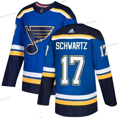 St. Louis Blues #17 Jaden Schwartz Modrý Domácí dres Autentické Sešitý NHL dres – Juniorské