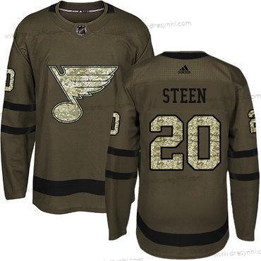 St. Louis Blues #20 Alexander Steen Zelená Salute to Service Sešitý NHL dres – Juniorské