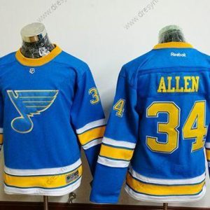 St. Louis Blues #34 Jake Allen Modrý 2017 Zimní Klasický Sešitý NHL dres – Juniorské