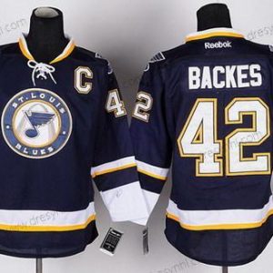 St. Louis Blues #42 David Backes Námořnictvo Modrý Třetí dres dres – Pánské