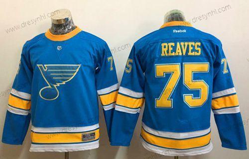 St. Louis Blues #75 Ryan Reaves Modrý 2017 Zimní Klasický Sešitý NHL dres – Juniorské