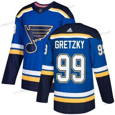 St. Louis Blues #99 Wayne Gretzky Modrý Domácí dres Autentické Sešitý NHL dres – Juniorské