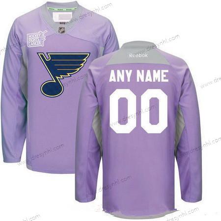 St. Louis Blues Personalizované Nachový Růžový Reebok Hokejový Bojuje proti rakovině Tréninkový dres – Pánské