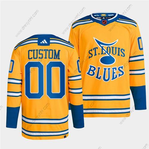 St. Louis Blues Personalizované Žlutá 2022-23 Obrácený Retro Sešitý dres – Pánské