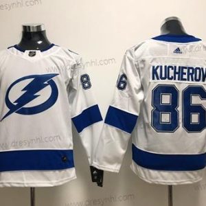 Tampa Bay Lightning #86 Nikita Kucherov Bílý Road Autentické Sešitý NHL dres – Juniorské