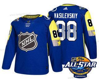 Tampa Bay Lightning #88 Andrei Vasilevskiy Modrý 2018 NHL All-Star Sešitý Hokejový dres – Pánské