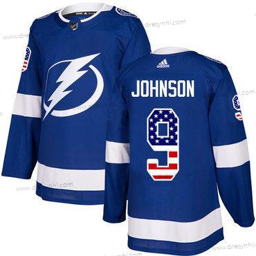 Tampa Bay Lightning #9 Tyler Johnson Modrý Domácí dres Autentické USA Flag Sešitý NHL dres – Juniorské