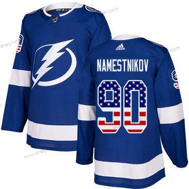 Tampa Bay Lightning #90 Vladislav Namestnikov Modrý Domácí dres Autentické USA Flag Sešitý NHL dres – Juniorské