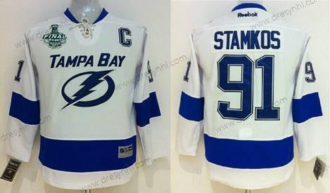 Tampa Bay Lightning #91 Steven Stamkos Bílý dres – Juniorské