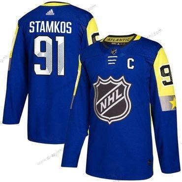 Tampa Bay Lightning #91 Steven Stamkos Modrý 2018 NHL All-Star Sešitý Hokejový dres – Pánské