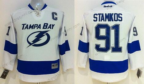 Tampa Bay Lightning #91 Steven Stamkos New Bílý dres – Dětské