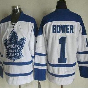 Toronto Maple Leafs #1 Johnny Bower 1998-99 Bílý CCM Vintage dres – Pánské