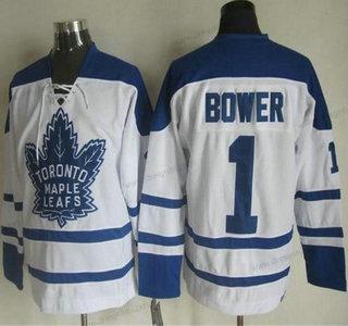 Toronto Maple Leafs #1 Johnny Bower 1998-99 Bílý CCM Vintage dres – Pánské