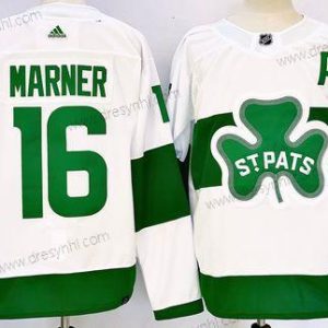 Toronto Maple Leafs #16 Mitch Marner Bílý St Patricks Autentické dres – Pánské