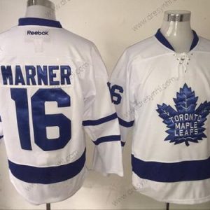 Toronto Maple Leafs #16 Mitchell Marner Bílý 2016-17 Hostující dres 100th Výročí Sešitý Reebok Hokejový dres – Pánské