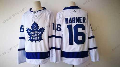 Toronto Maple Leafs #16 Mitchell Marner Bílý 2017-2018 Hokejový Sešitý NHL dres – Pánské