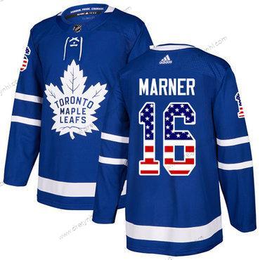 Toronto Maple Leafs #16 Mitchell Marner Modrý Domácí dres Autentické USA Flag Sešitý NHL dres – Juniorské