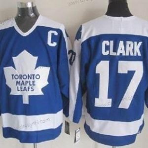 Toronto Maple Leafs #17 Wendel Clark Modrý With Bílý Retro CCM dres – Pánské