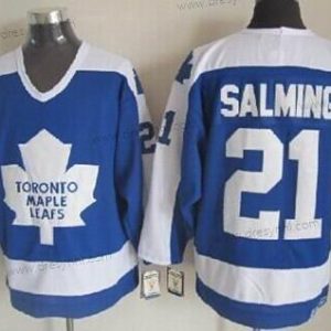 Toronto Maple Leafs #21 Borje Salming Modrý With Bílý Retro CCM dres – Pánské