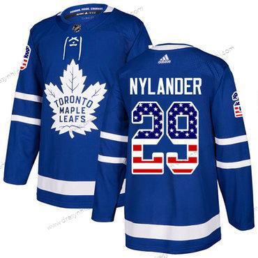 Toronto Maple Leafs #29 William Nylander Modrý Domácí dres Autentické USA Flag Sešitý NHL dres – Juniorské