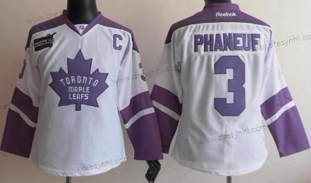 Toronto Maple Leafs #3 Dion Phaneuf Bílý Bojuje proti rakovině dres – Dámské