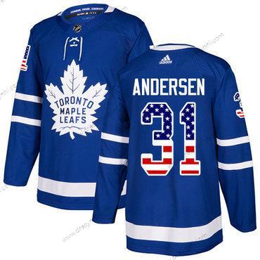 Toronto Maple Leafs #31 Frederik Andersen Modrý Domácí dres Autentické USA Flag Sešitý NHL dres – Juniorské