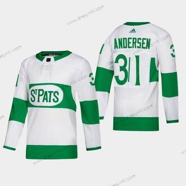 Toronto Maple Leafs #31 Frederik Andersen St. Pats Road Autentické Hráč Bílý dres – Pánské