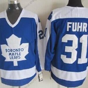 Toronto Maple Leafs #31 Grant Fuhr Modrý With Bílý Retro CCM dres – Pánské