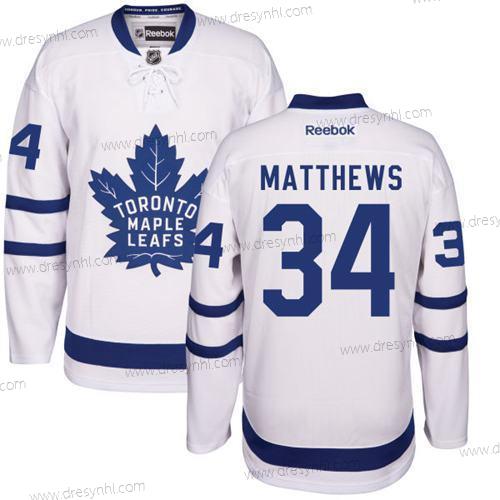 Toronto Maple Leafs #34 Auston Matthews Bílý Hostující dres Sešitý NHL 2016-17 Reebok Hokejový dres dres – Juniorské