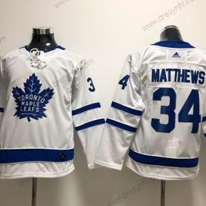 Toronto Maple Leafs #34 Auston Matthews Bílý Road Autentické Sešitý NHL dres – Juniorské