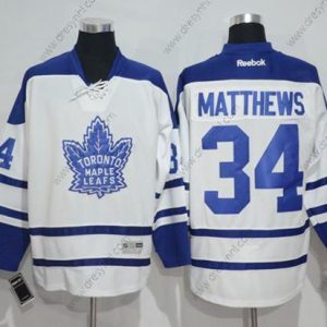 Toronto Maple Leafs #34 Auston Matthews Bílý Třetí dres Sešitý NHL dres – Pánské