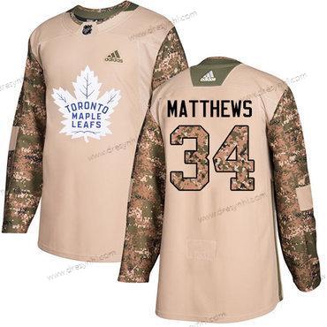 Toronto Maple Leafs #34 Auston Matthews Camo Autentické 2017 Veterans Day Sešitý NHL dres – Juniorské