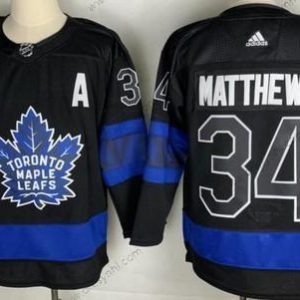 Toronto Maple Leafs #34 Auston Matthews Černá X Drew House Inside Out Sešitý dres – Pánské