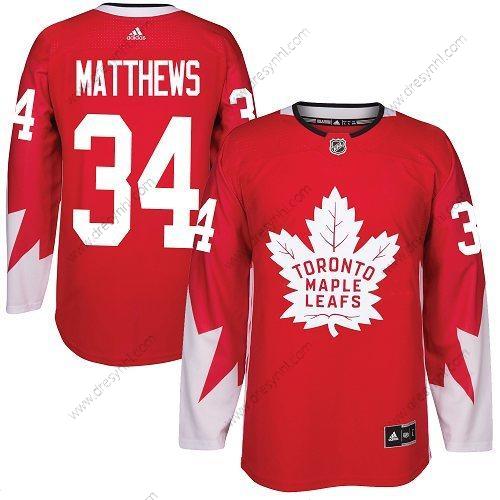 Toronto Maple Leafs #34 Auston Matthews Červené Náhradní Sešitý NHL dres – Juniorské