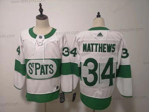 Toronto Maple Leafs #34 Auston Matthews St. Pats Road Autentické Hráč Bílý dres – Pánské