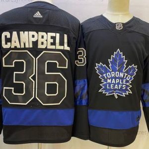 Toronto Maple Leafs #36 Jack Campbell Černá X Drew House Inside Out Sešitý dres – Pánské