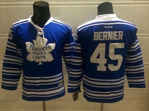 Toronto Maple Leafs #45 Jonathan Bernier 2014 Zimní Klasický Modrý dres – Dětské