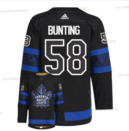 Toronto Maple Leafs #58 Michael Bunting Černá X Drew House Inside Out Sešitý dres – Pánské